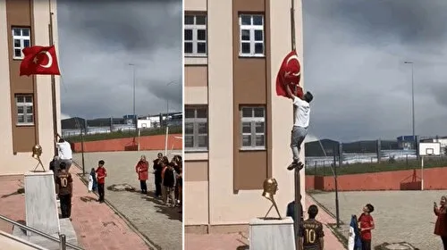 Kahraman Öğretmen: Bayrağı Kurtarmak İçin Direğe Tırmandı!