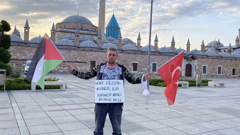 Gazze yürüyüşünde Babalar Günü’nde Konya’ya ulaştı