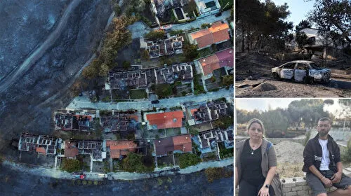 İzmir'de yangınla mücadele sürüyor: 345 hanenin bulunduğu sitedeki bazı evler zarar gördü