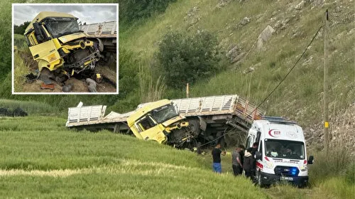 Batman'da TIR Kazası! Lastik Patladı, Tarlaya Uçtu: Son Durum
