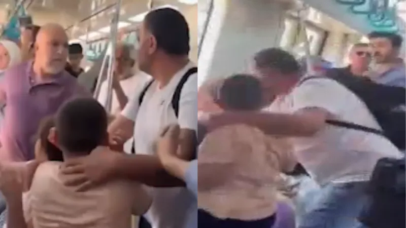 Marmaray'da Şiddet! Çocukların Gözü Önünde Burun Kırığı