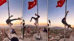 Türk bayrağında tepki çeken dans! Başsavcılık soruşturma başlattı